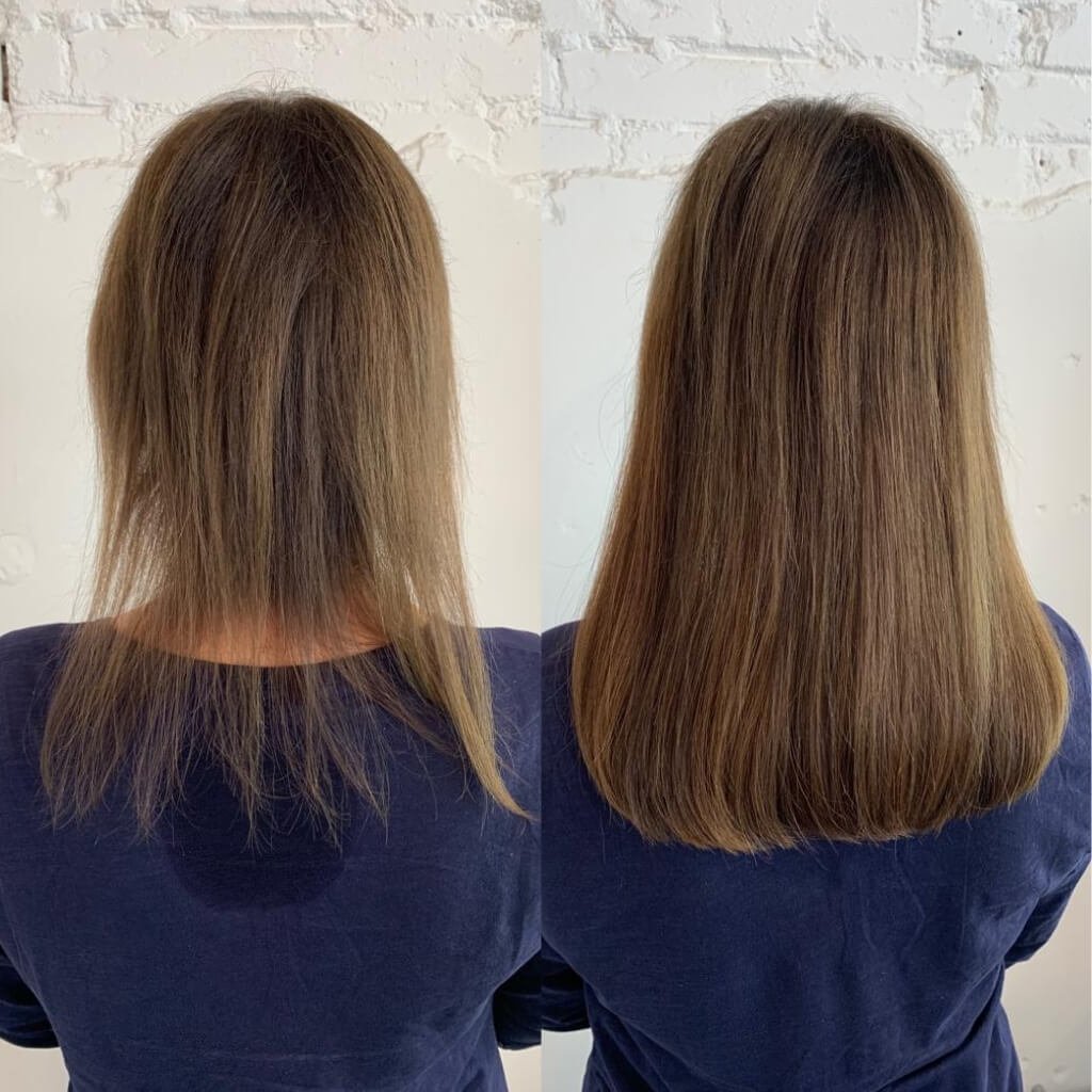 thickening hair extensions before and after
