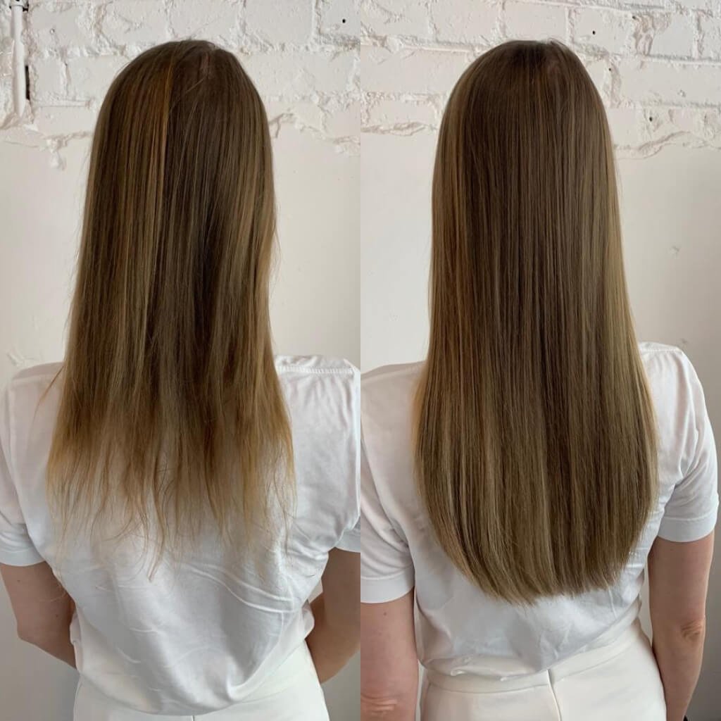 hair extensions before and after