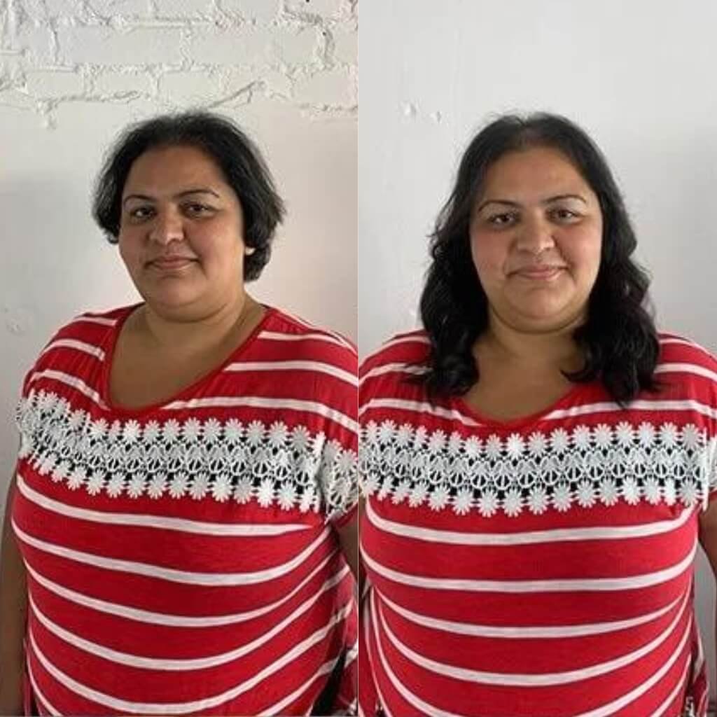 short to medium hair extensions before and after