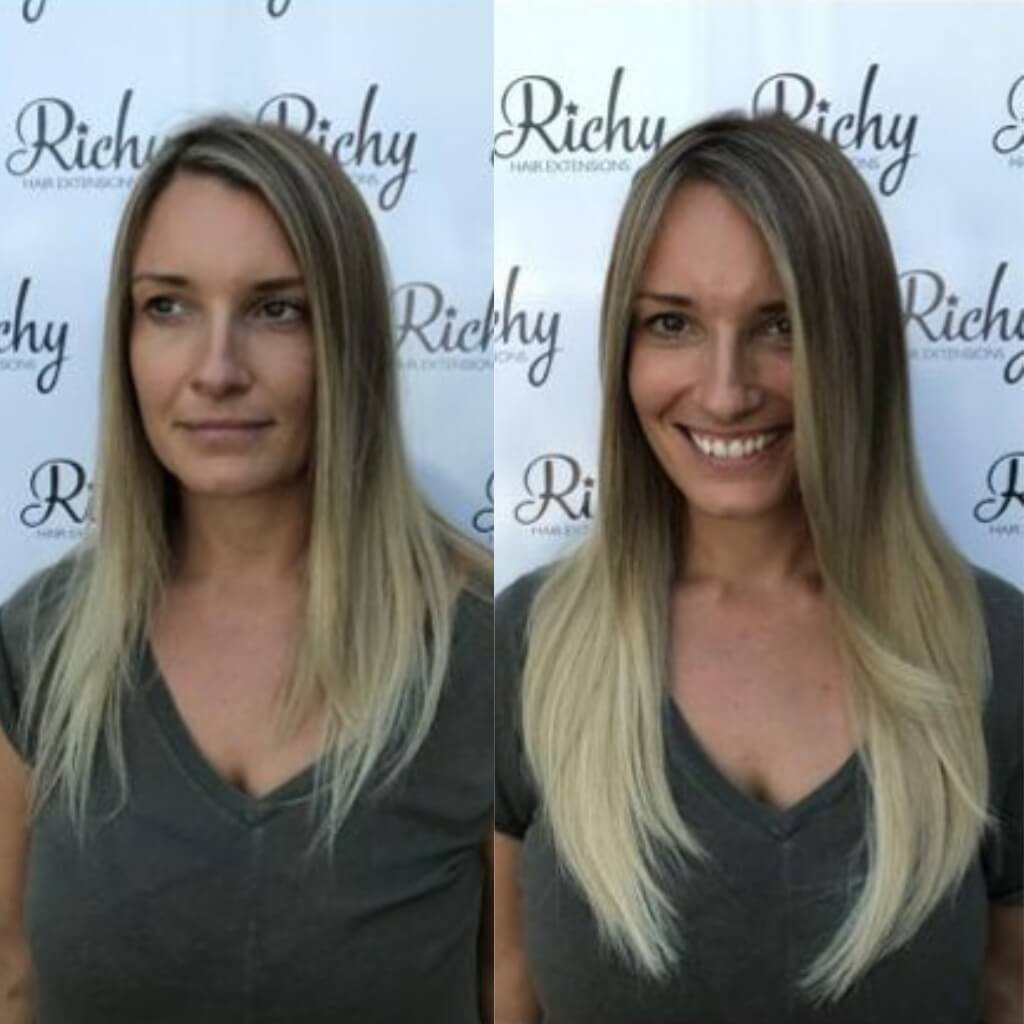 thickening hair extensions before and after