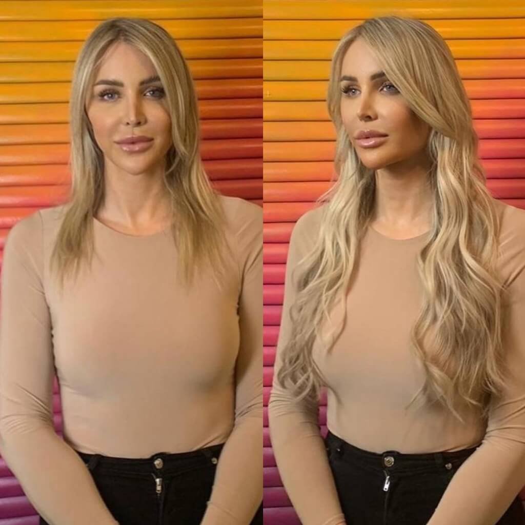hair extensions before and after