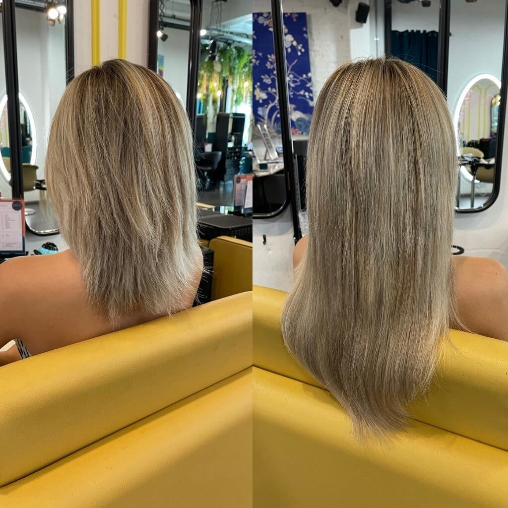 lengthening hair extensions before and after