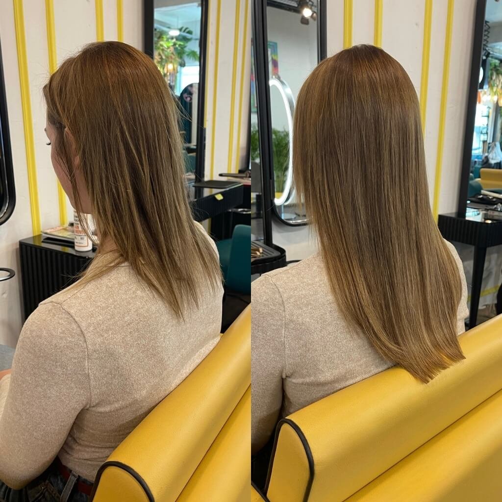thickening hair extensions before and after