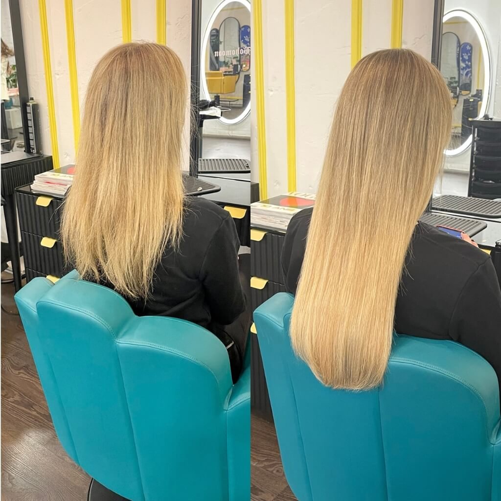thickening hair extensions before and after
