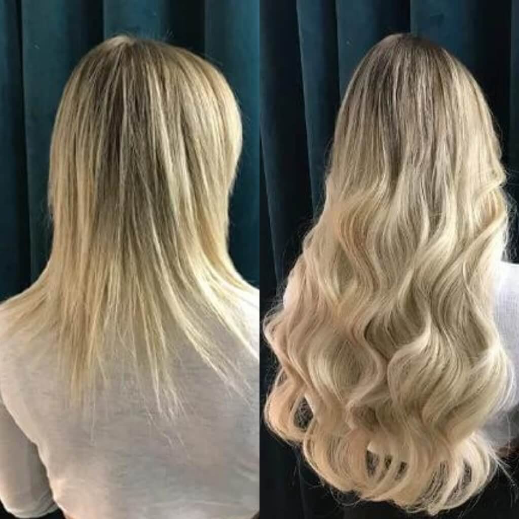 diamond blonde hair extensions before and after
