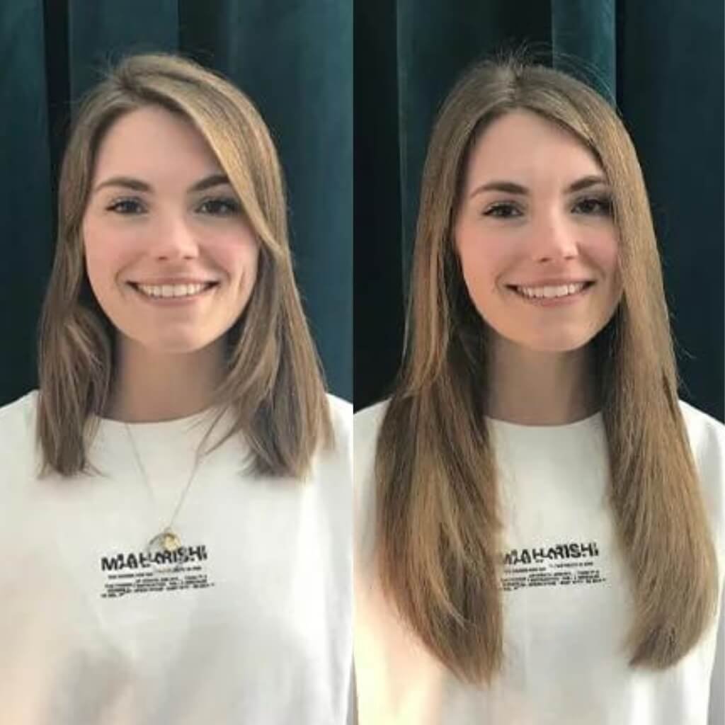lengthening hair extensions before and after