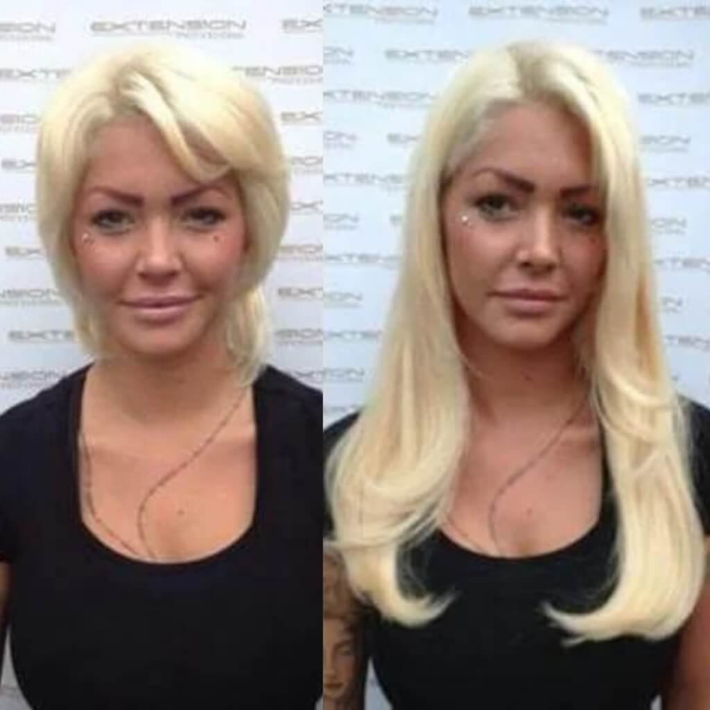 hair extensions before and after