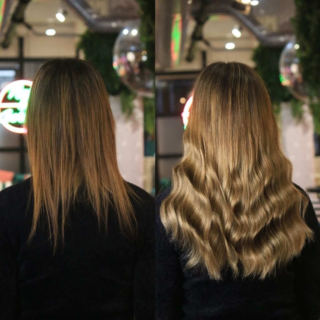 hair-extensions-before-after-80 lengthening caramel hair extensions before and after