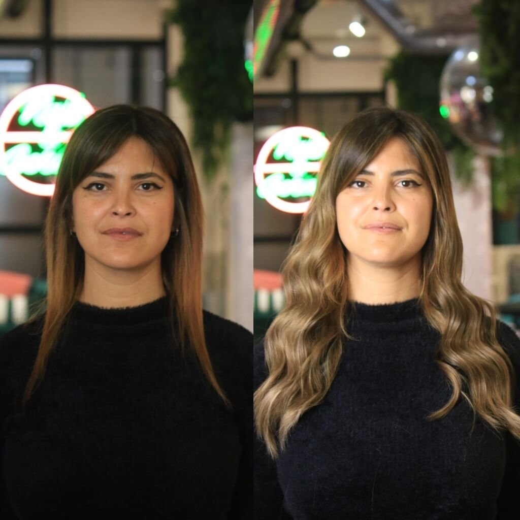 caramel hair extensions before and after