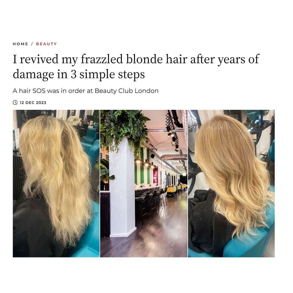 Hello Magazine frazzled blonde hair revived