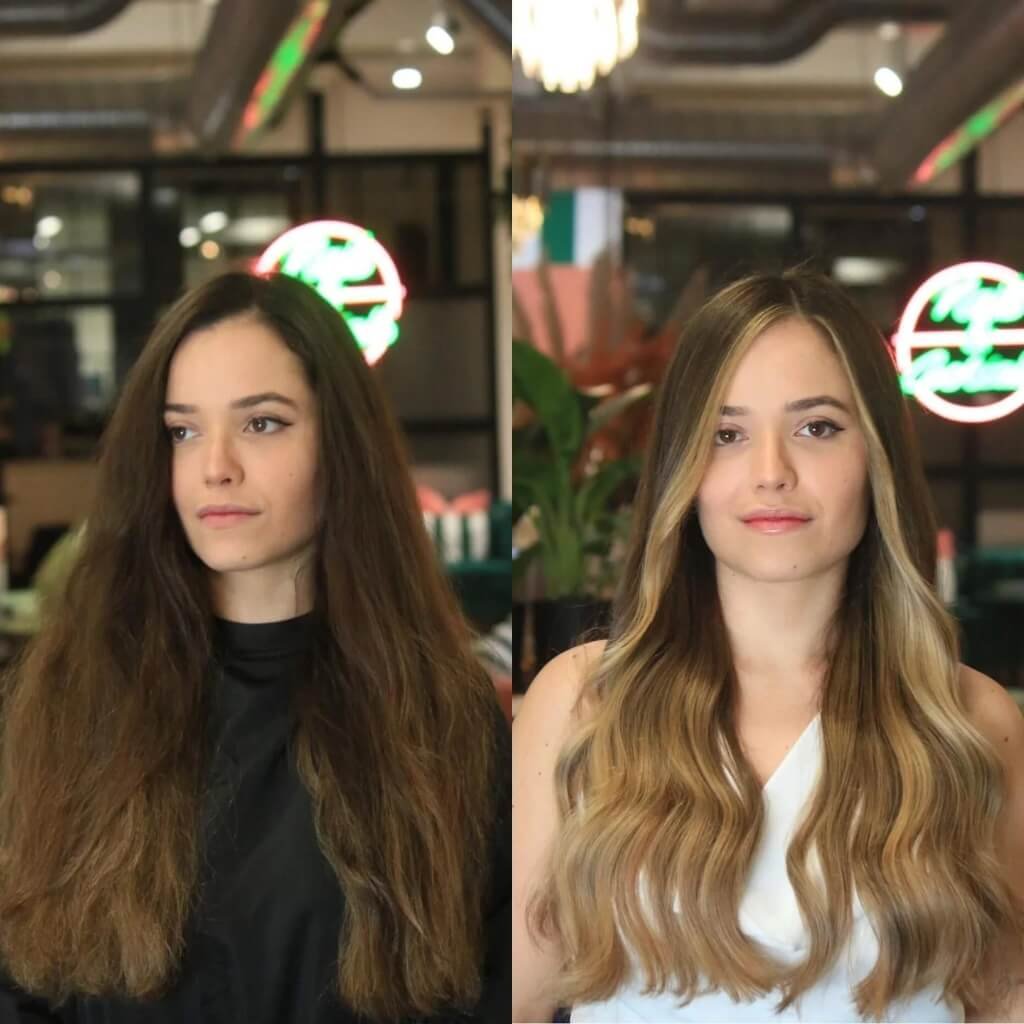 hair colour before and after