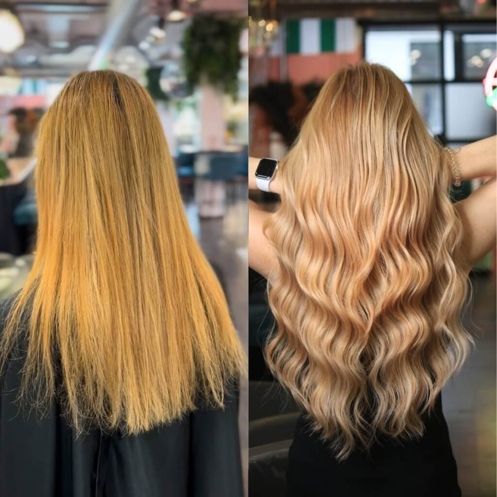 strawberry blonde hair colour before and after