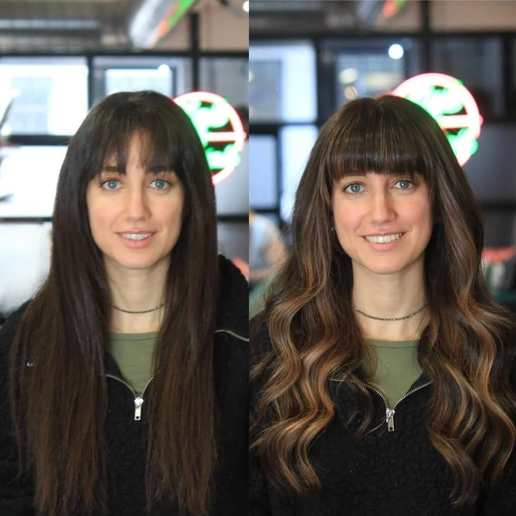 lowlights hair colour before and after
