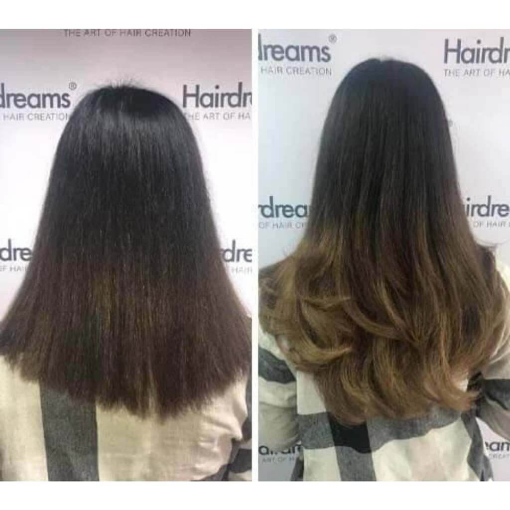 tape hair extensions before and after