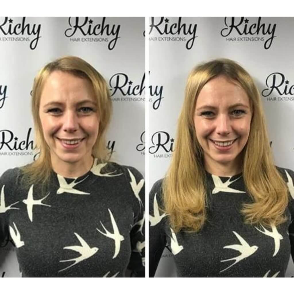 before and after photos of hair extensions