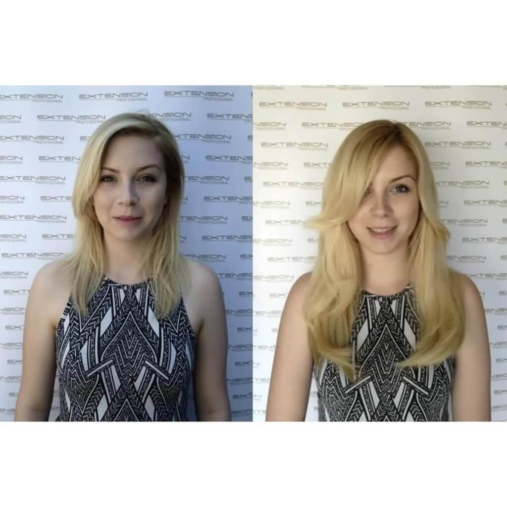 hair extensions with tapes before and after