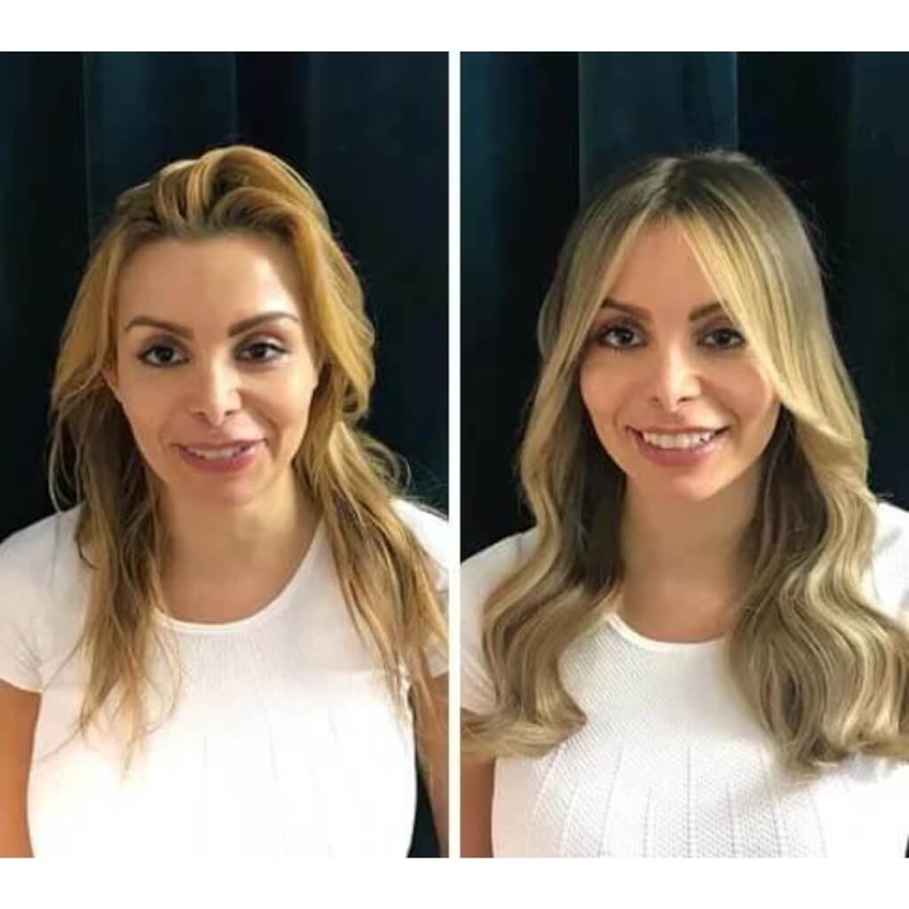 before and after photos of hair extensions