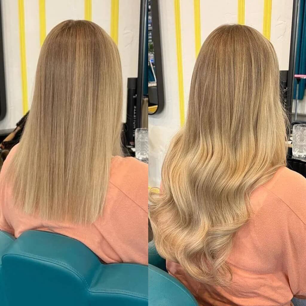 before and after hair extensions