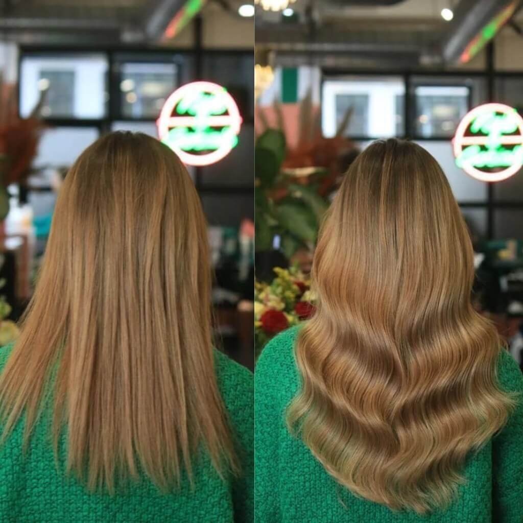 thin hair before and after extensions