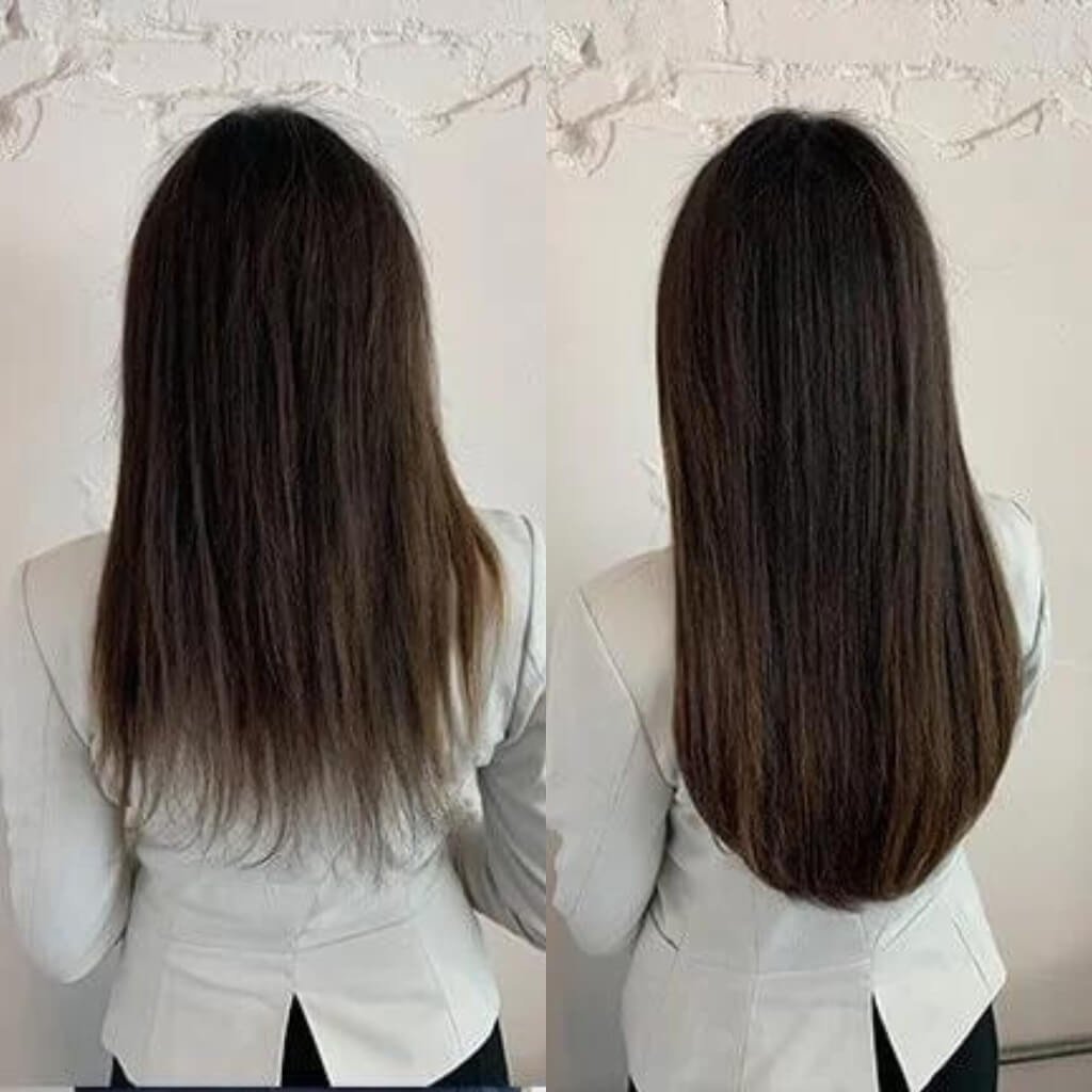 thickening hair extensions before and after