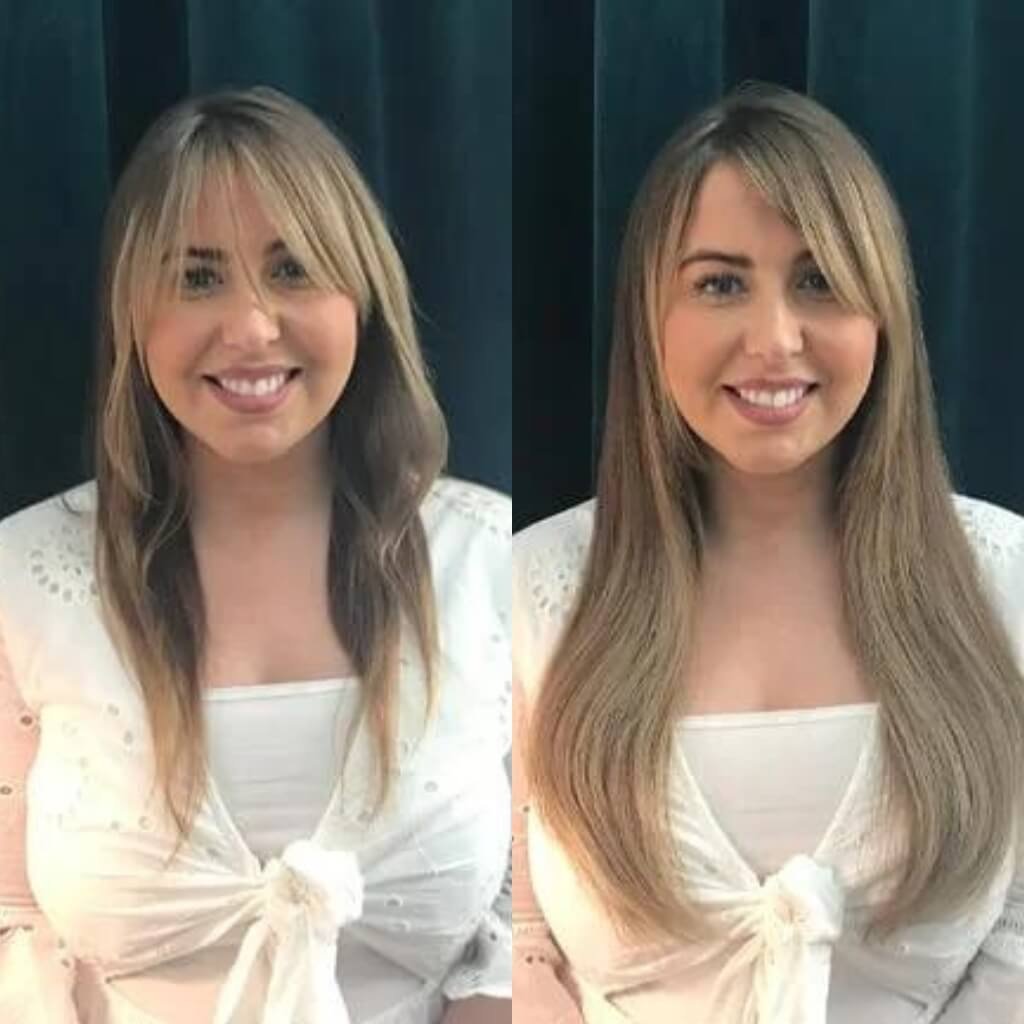 hair extensions before and after