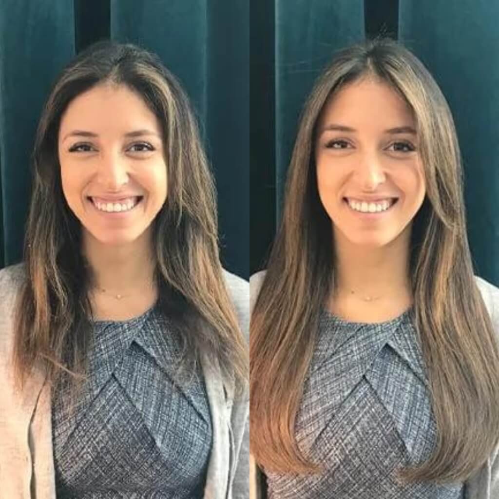 tape hair extensions before and after