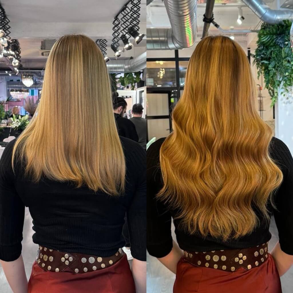ginger hair extensions before and after