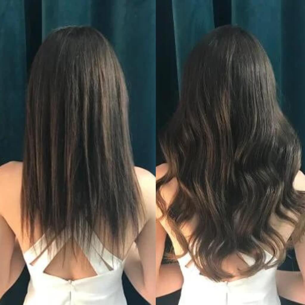 hair extensions before and after