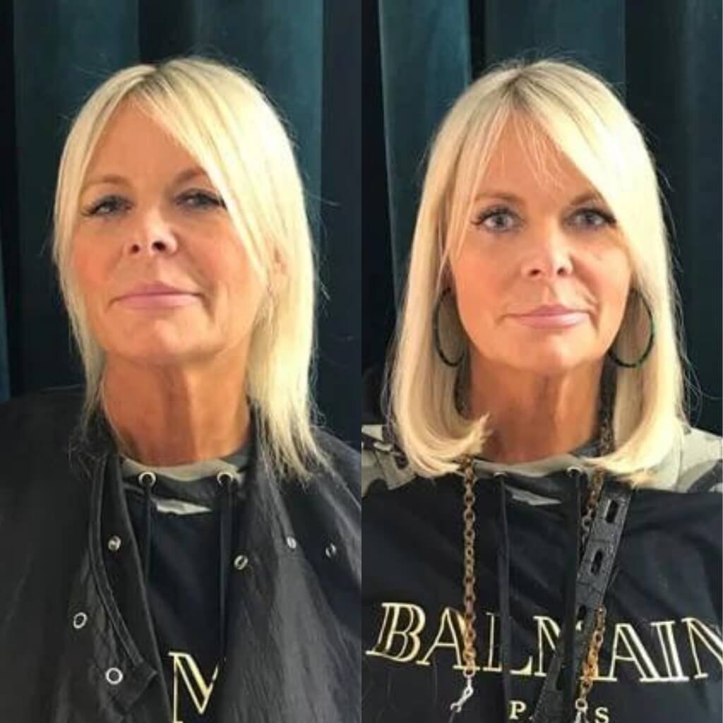 blonde tape hair extensions before and after