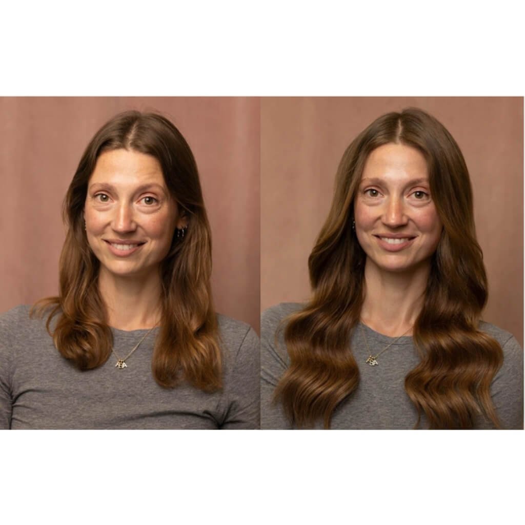 Ginger hair extensions before and after