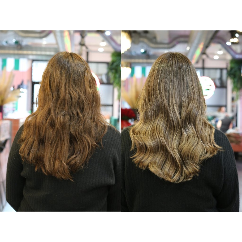 hair colour before and after transformation