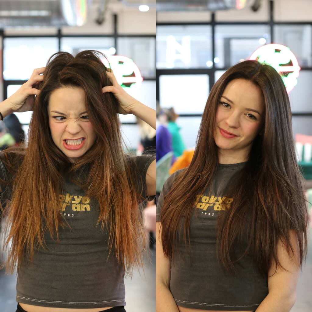 Hair Colour before and after