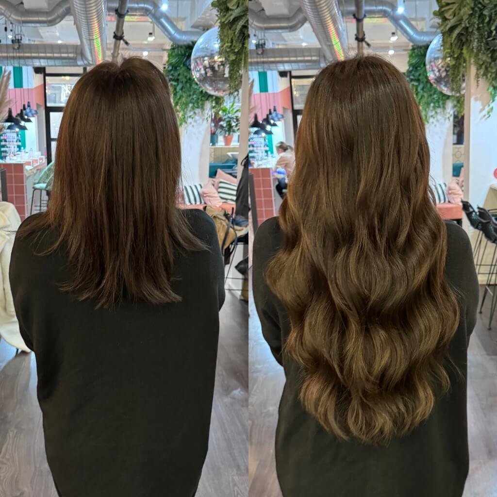 22 inch hair extensions before and after
