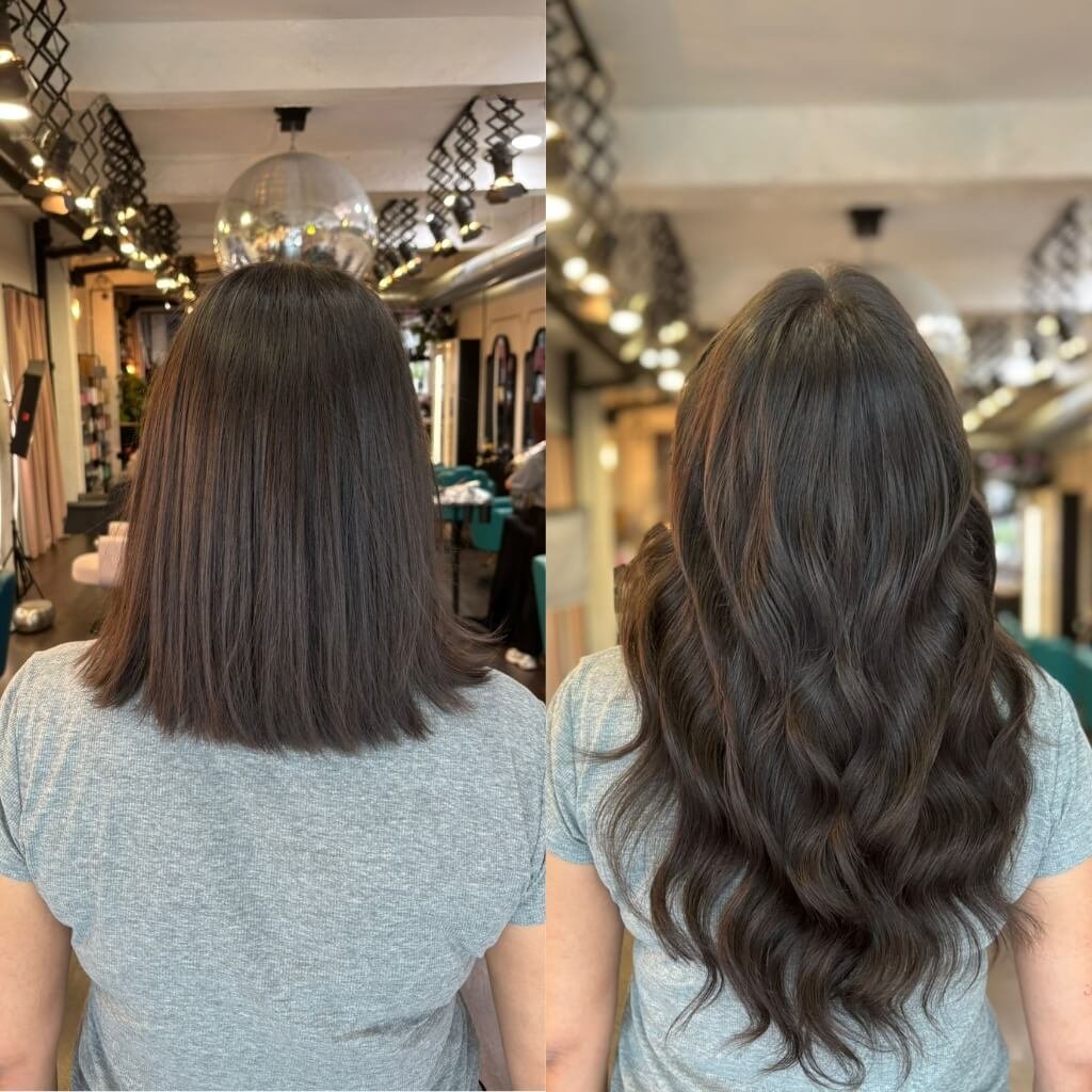 Short to long hair extension transformation