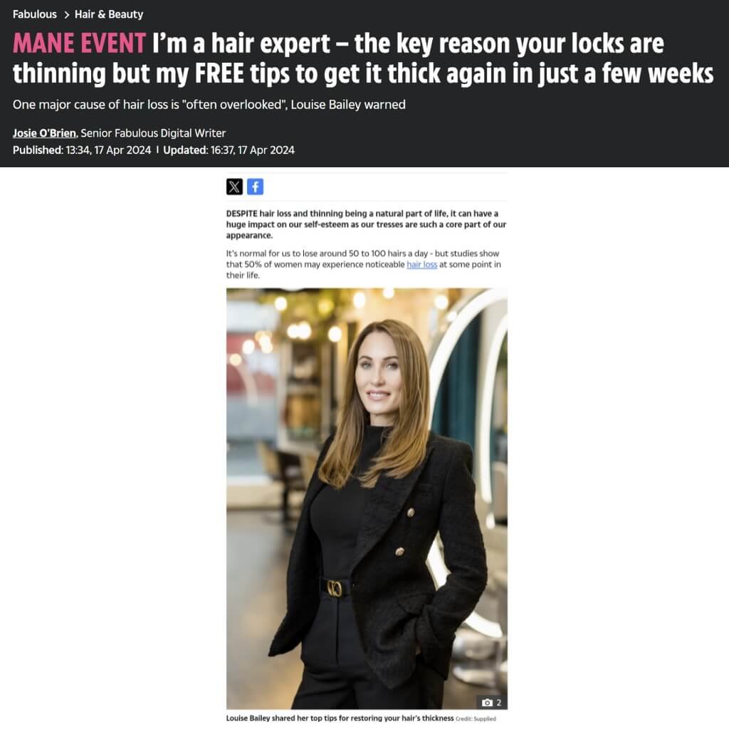 The Sun Thinning hair article