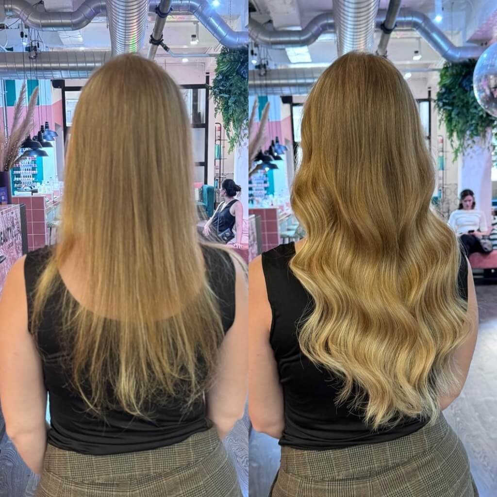 Thin hair extensions transformation