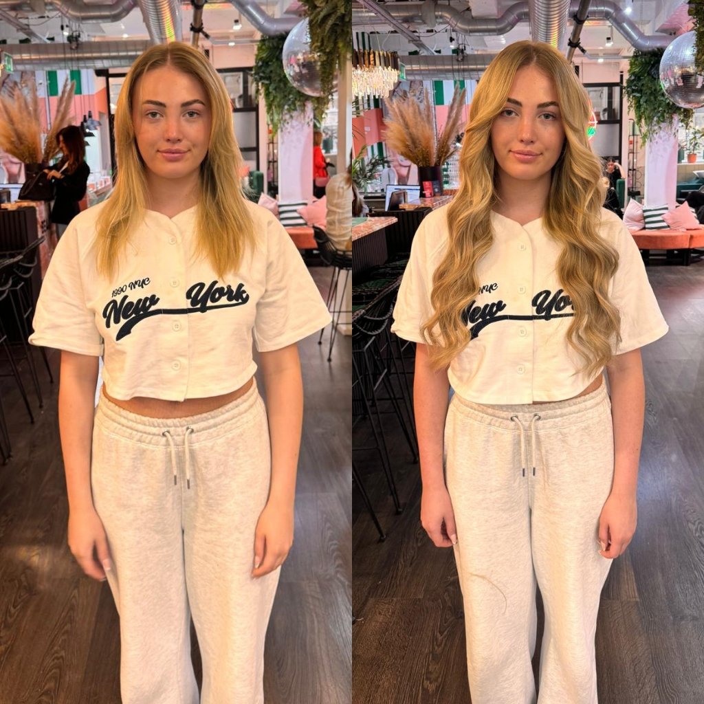 blonde hair extension transformation